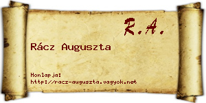 Rácz Auguszta névjegykártya