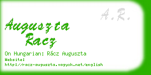 auguszta racz business card