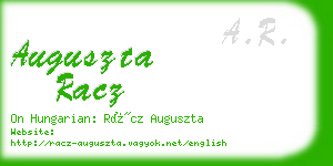 auguszta racz business card